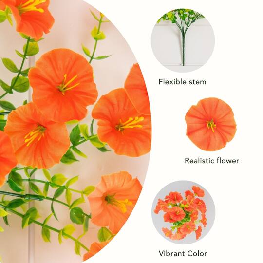 14" UV Resistant Artificial Morning Glory Bushes